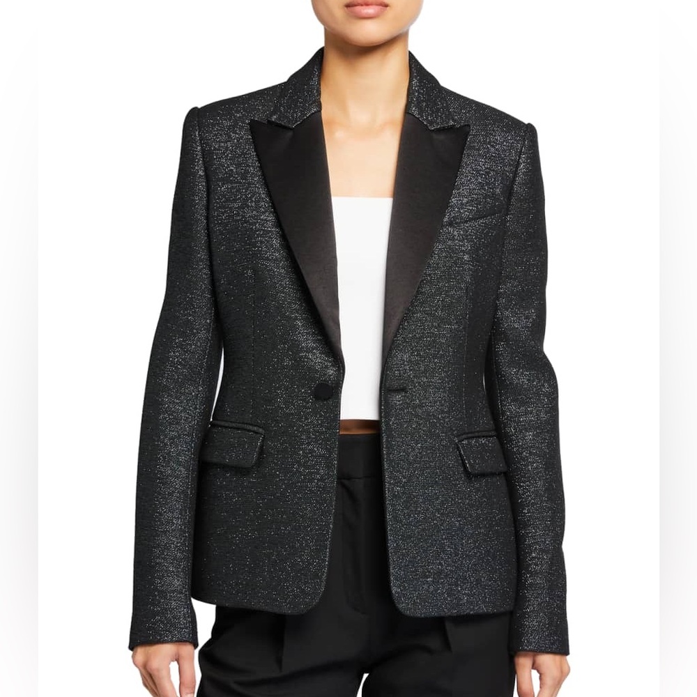 A.L.C. Landis II Metallic Black Structured Blazer - Size 2